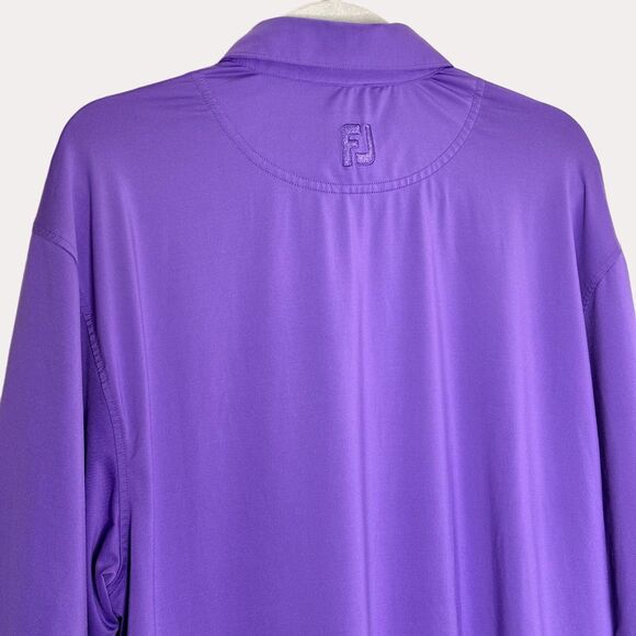 FootJoy FJ Mens Golf Polo Shirt Top Athleisure Athletic Purple L bv - Picture 4 of 6